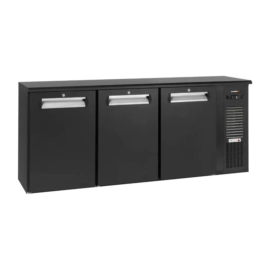 Arrière bar réfrigéré anthracite 3 portes pleines