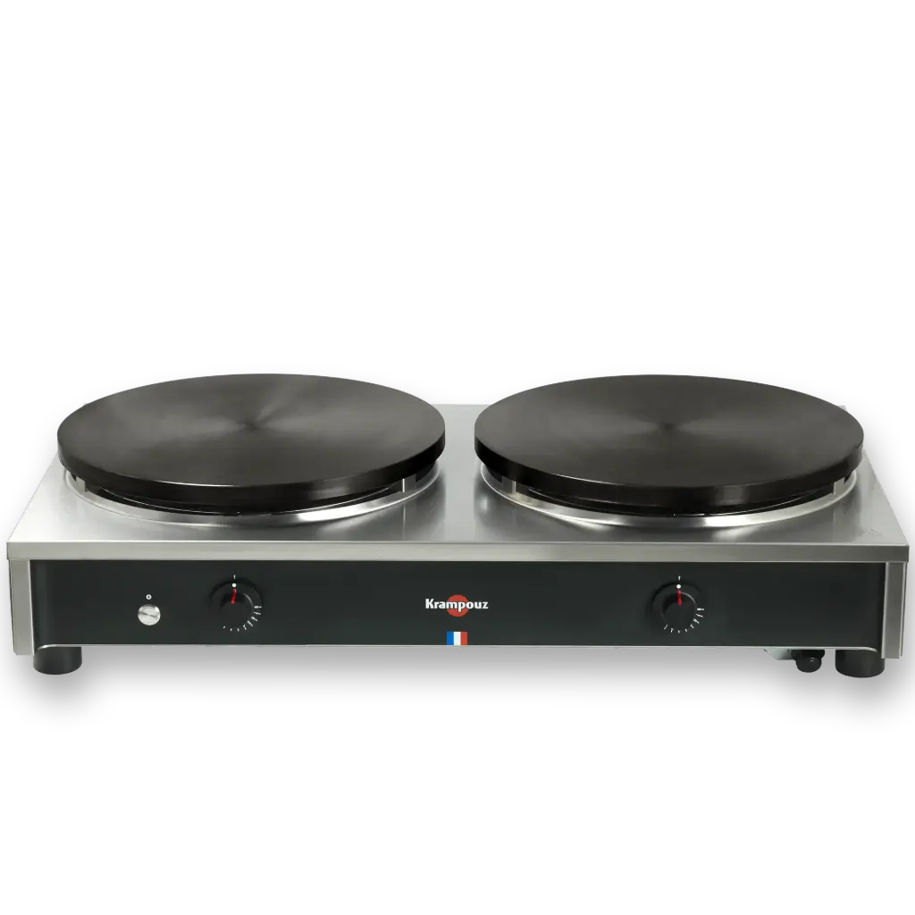 Crêpière gaz double gamme standard Ø40cm, allumage par train d'étincelles
