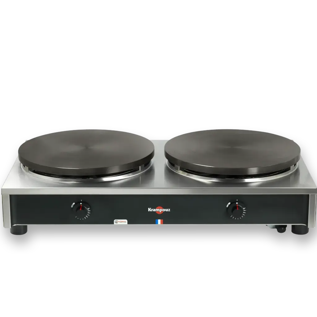 Crêpière gaz Ø40cm double gamme confort - régulation thermostatique et allumage à train d'étincelles