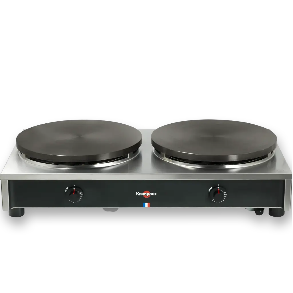 Crêpière gaz Ø40cm double gamme confort - allumage à train d'étincelles 