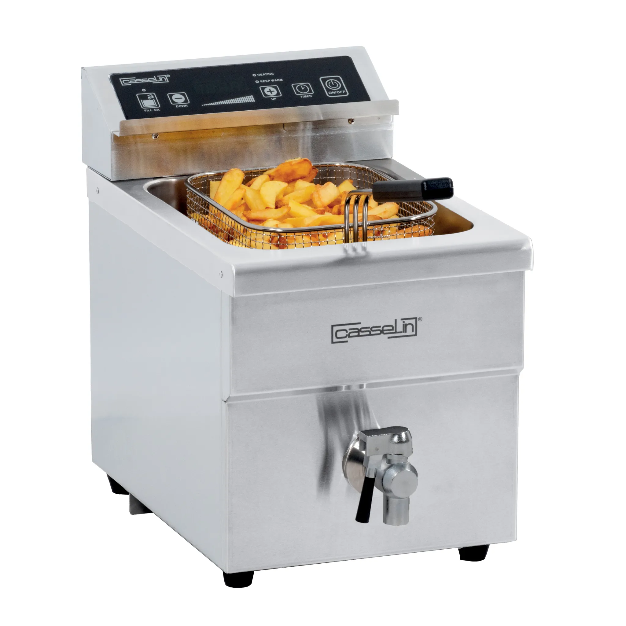 Friteuse à induction avec vanne de vidange 8 litres