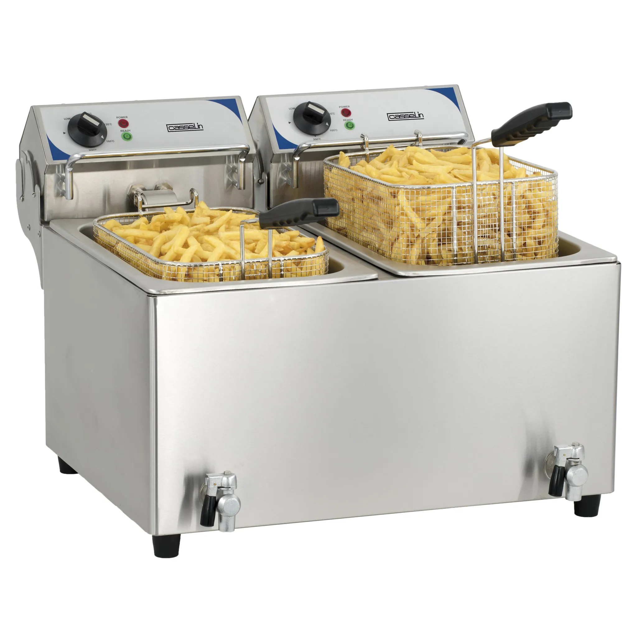 Friteuse électrique avec vanne de vidange 2 x 10 litres 
