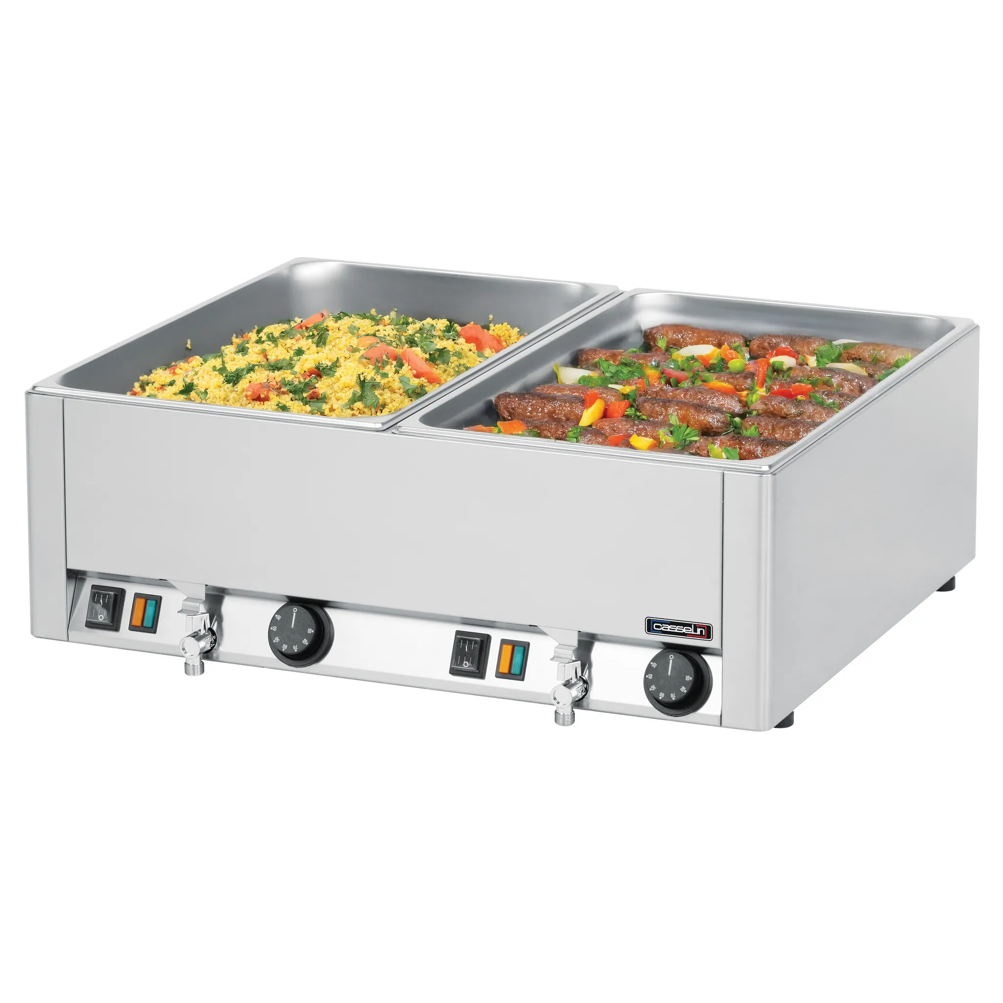 Double bain-marie GN 1/1 avec 2 robinets de vidange