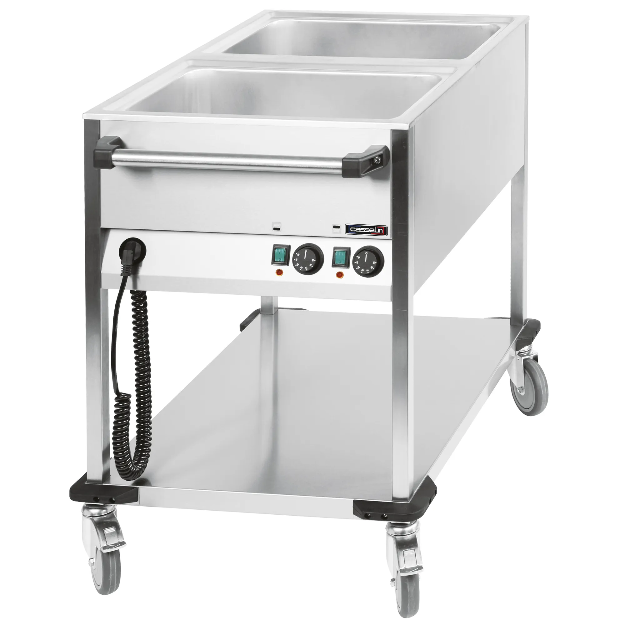 Chariot bain-marie à eau 2 x GN 1/1