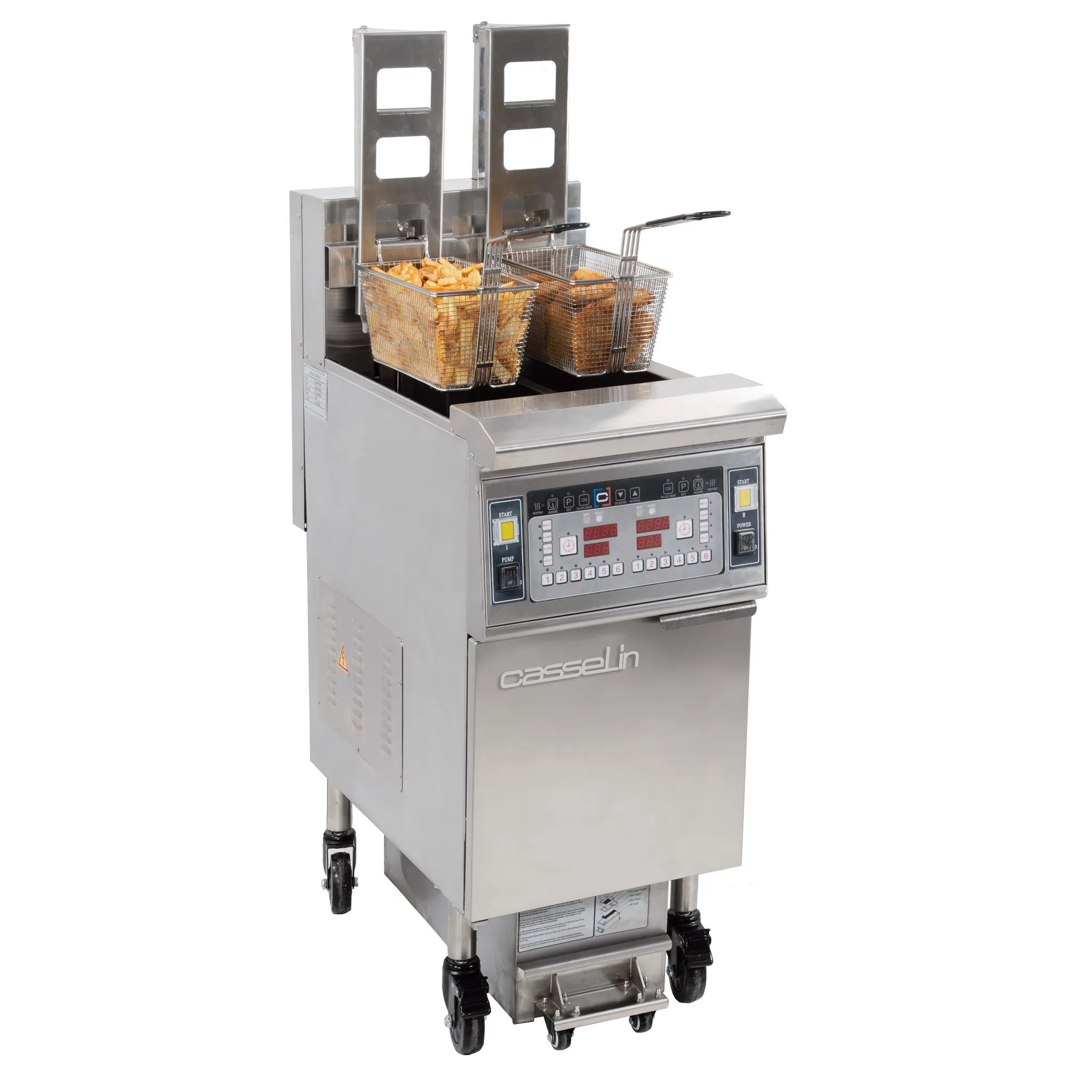 Friteuse électrique avec relevage automatique et filtration 2 x 12 litres 17Kw