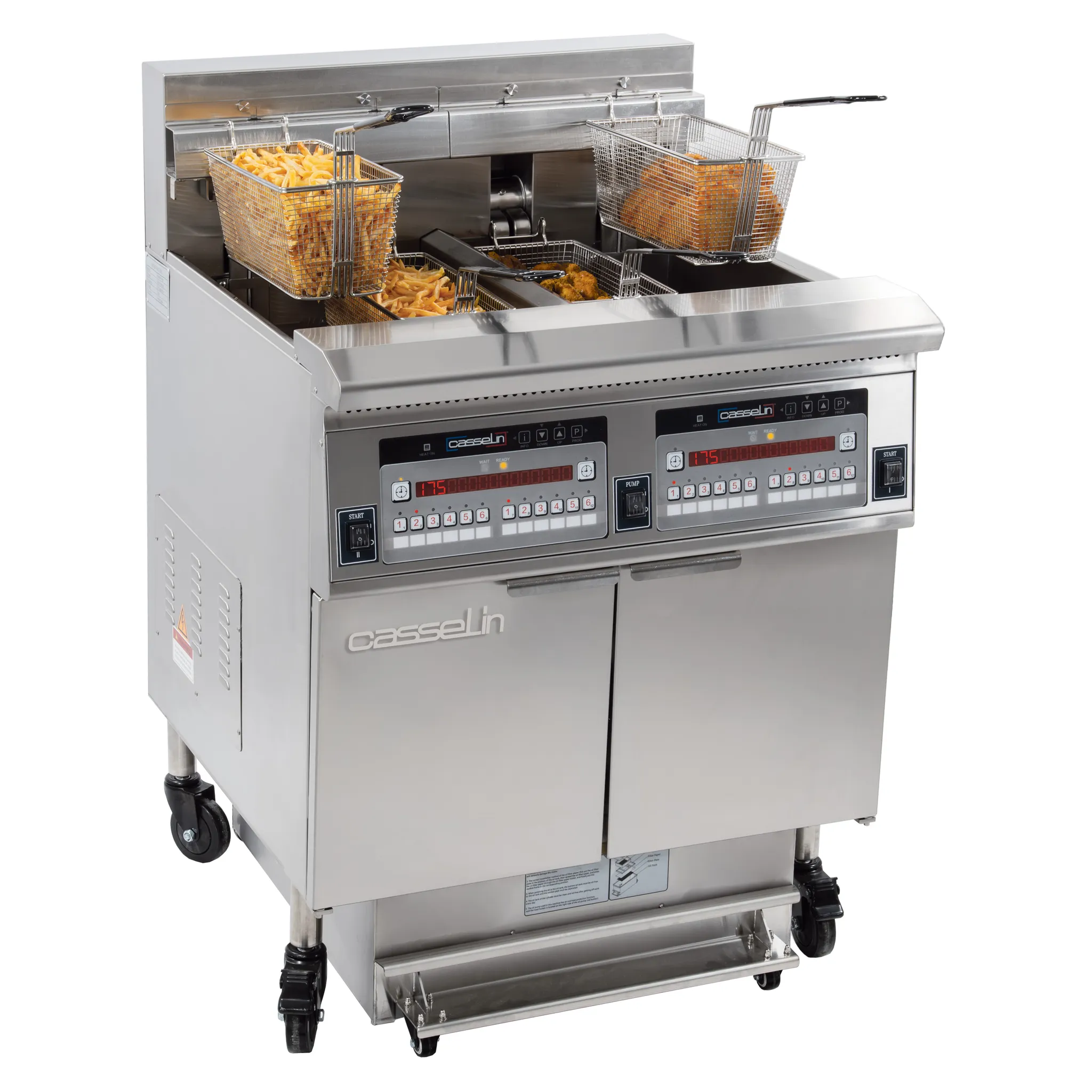 Friteuse électrique avec filtration 2 x 22 litres 17+17kW