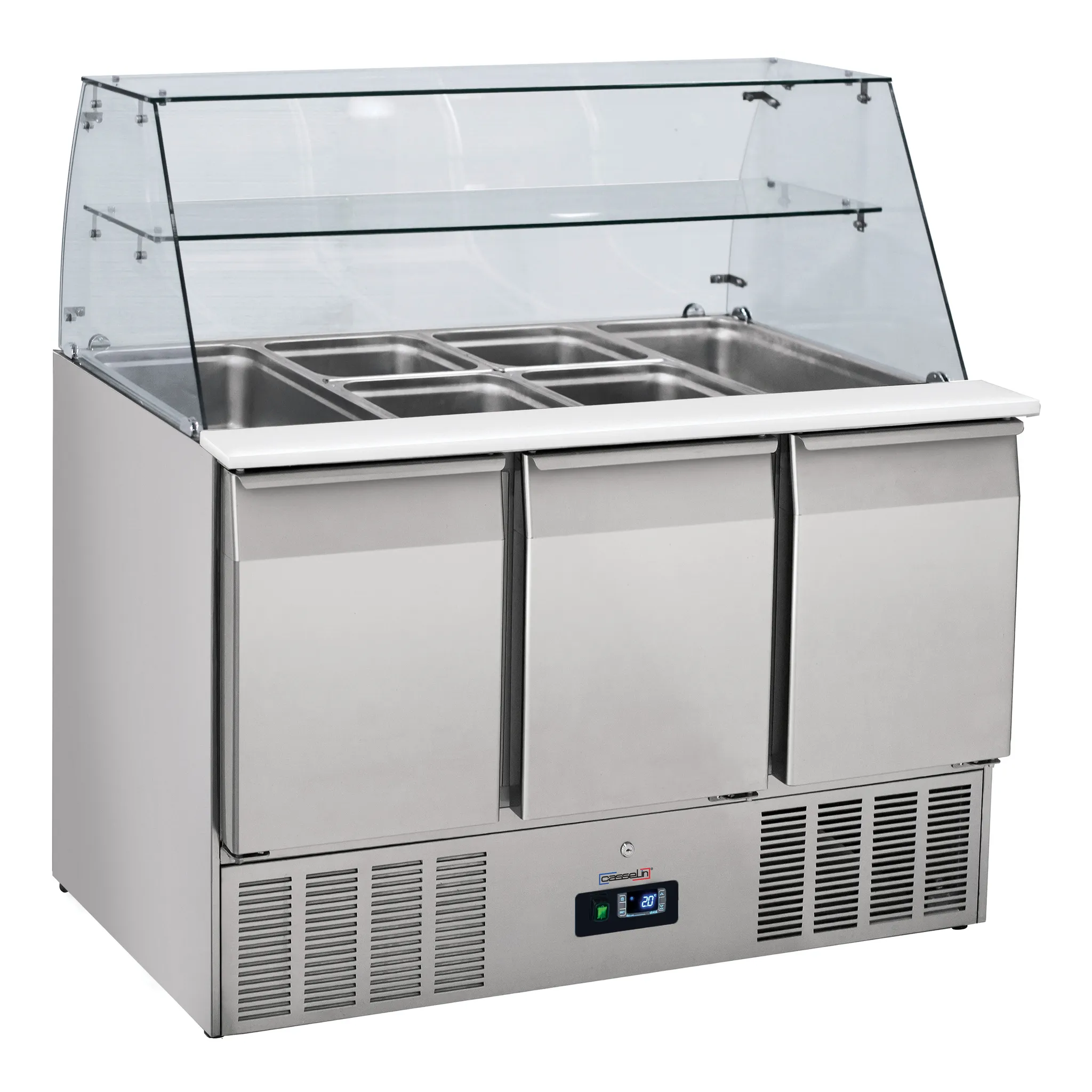 Saladette vitrée 3 portes GN 1/1