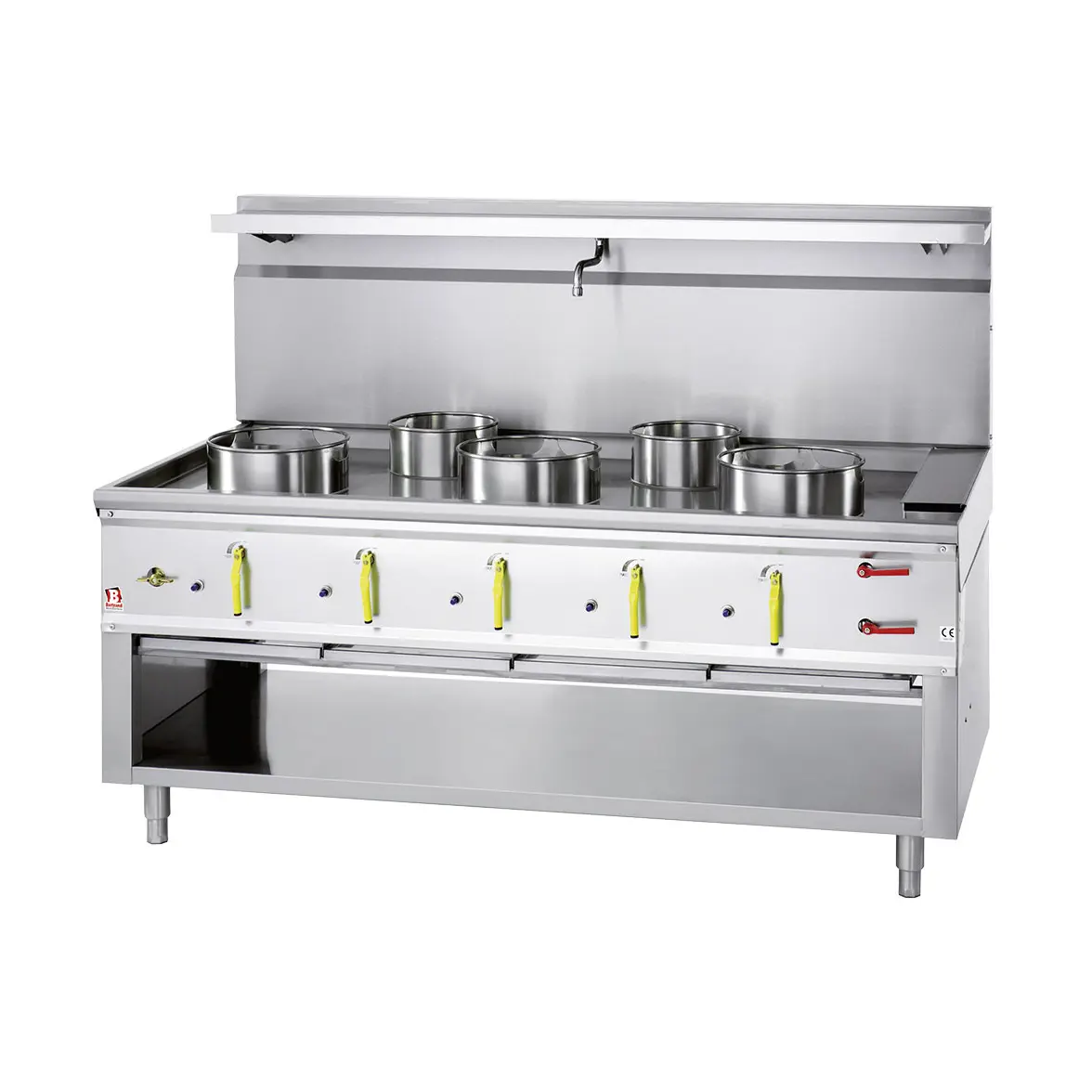 Fourneau wok 5 brûleurs avec rideau d'eau