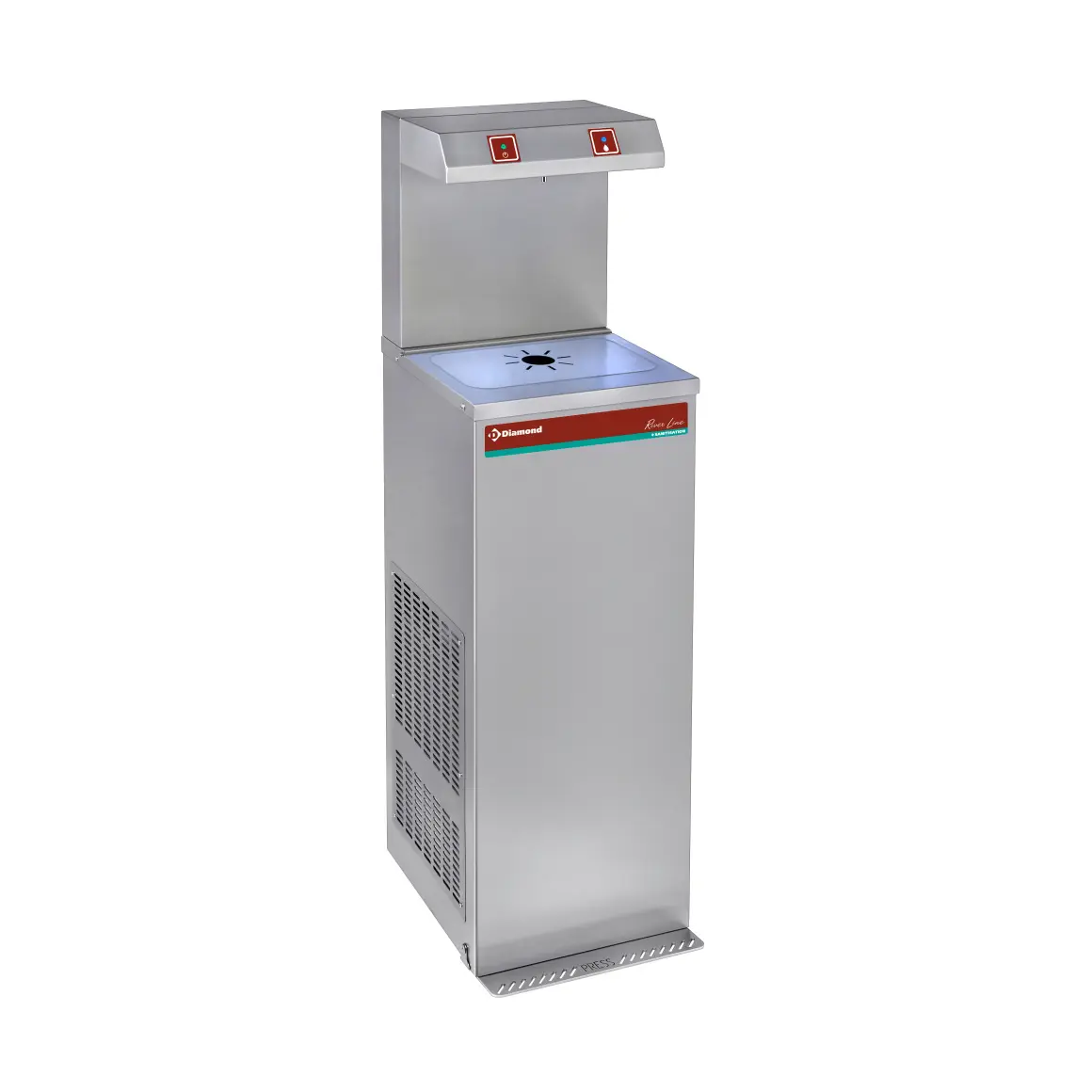 Refroidisseur d'eau à pédale, inox, 150 Litres/heure