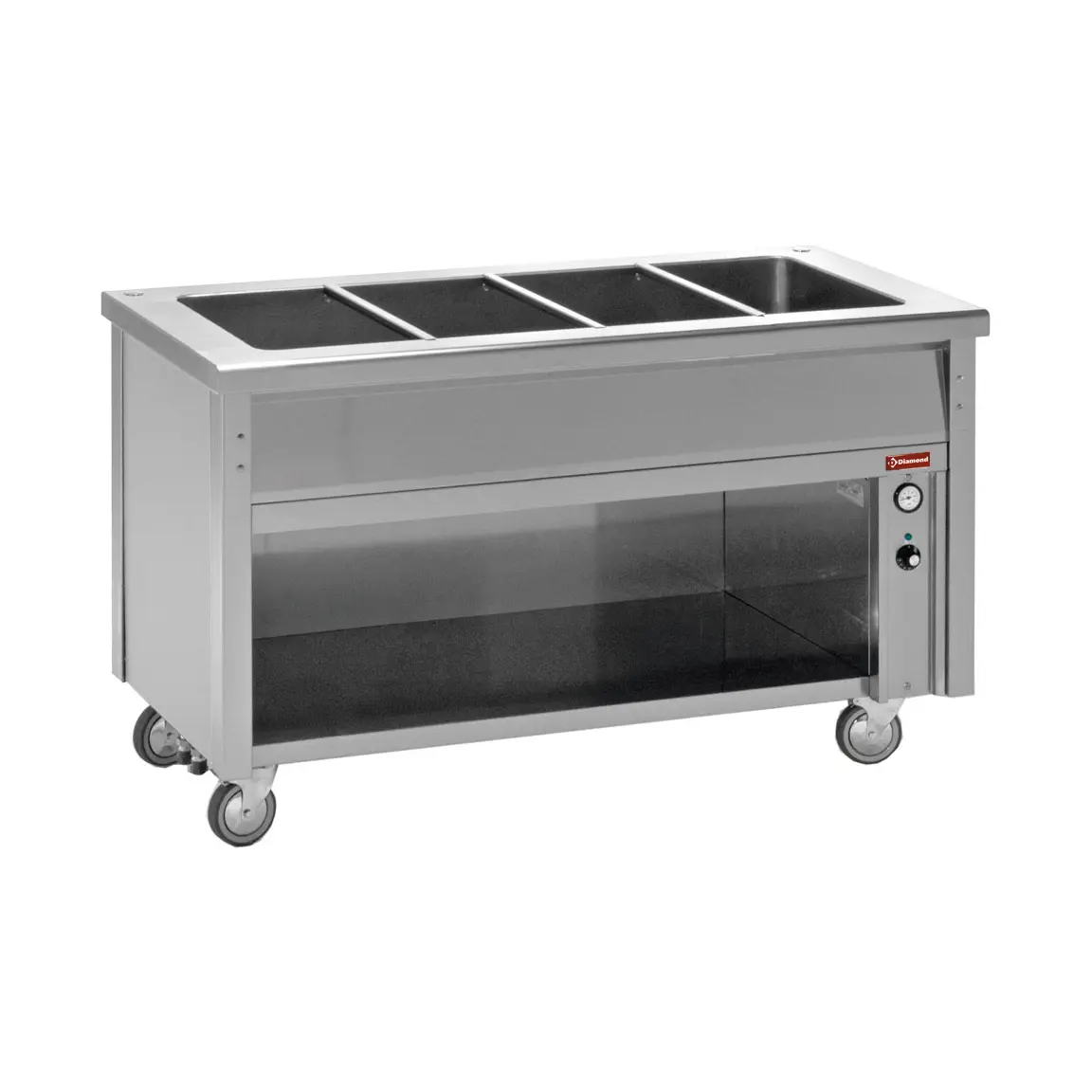 Elément bain-marie sur armoire ouverte 2 GN 1/1