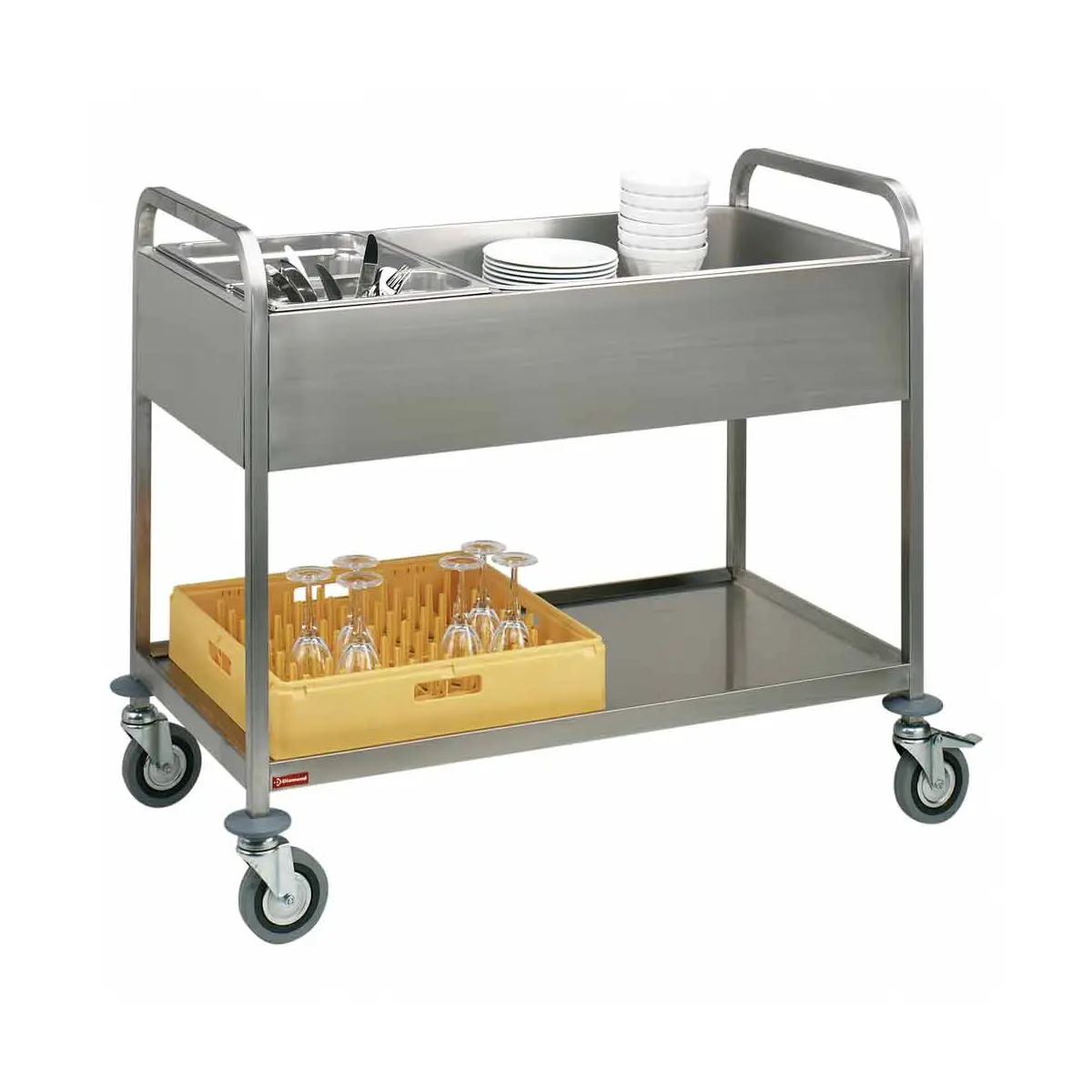 Chariot de dressage inox, 3x GN 1/1, tablette inférieure