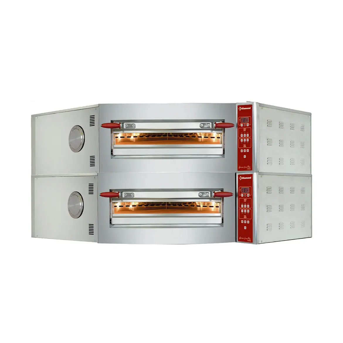 Four électrique d'angle, 2 chambres, 2 x 8 pizzas Ø 350 mm