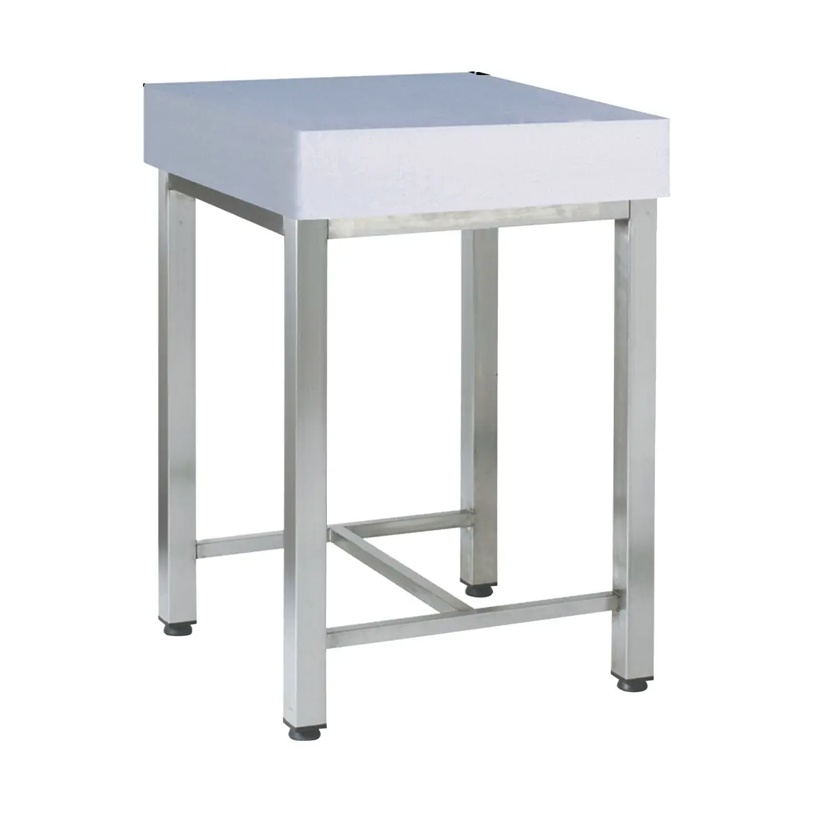 Billot a viande en polyéthylène, sur pieds inox 500x700 - 500 x 700 mm