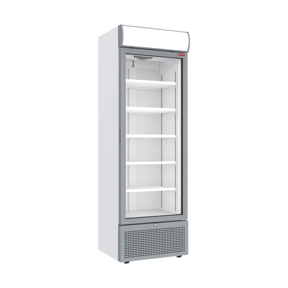 Vitrine ventilée positive 494 litres BLANCHE avec caisson lumineux