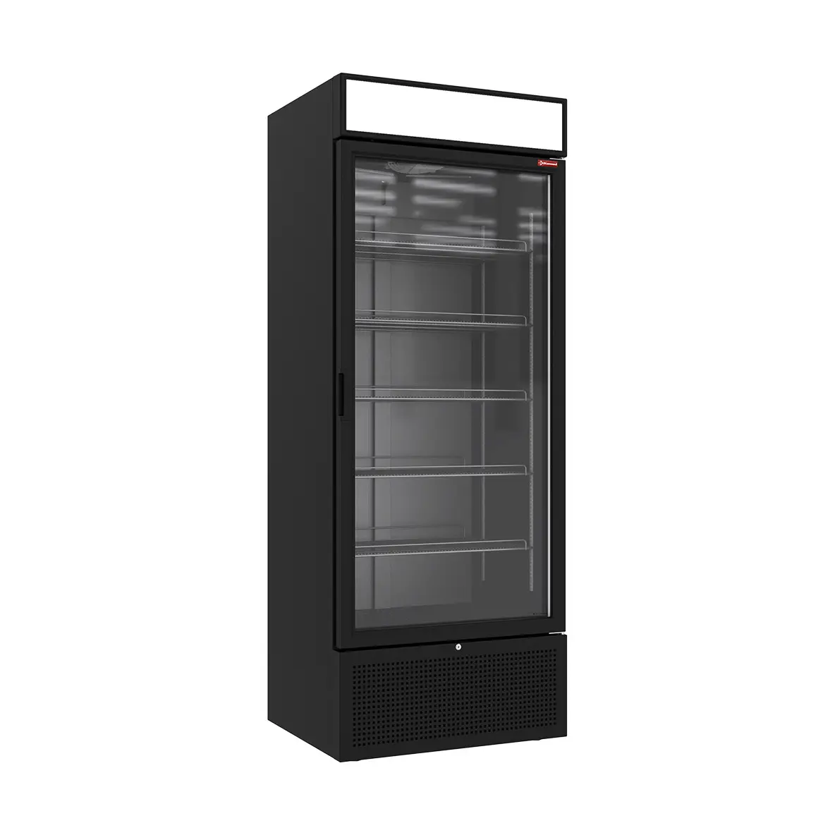 Vitrine ventilée positive 715 litres NOIRE avec caisson lumineux