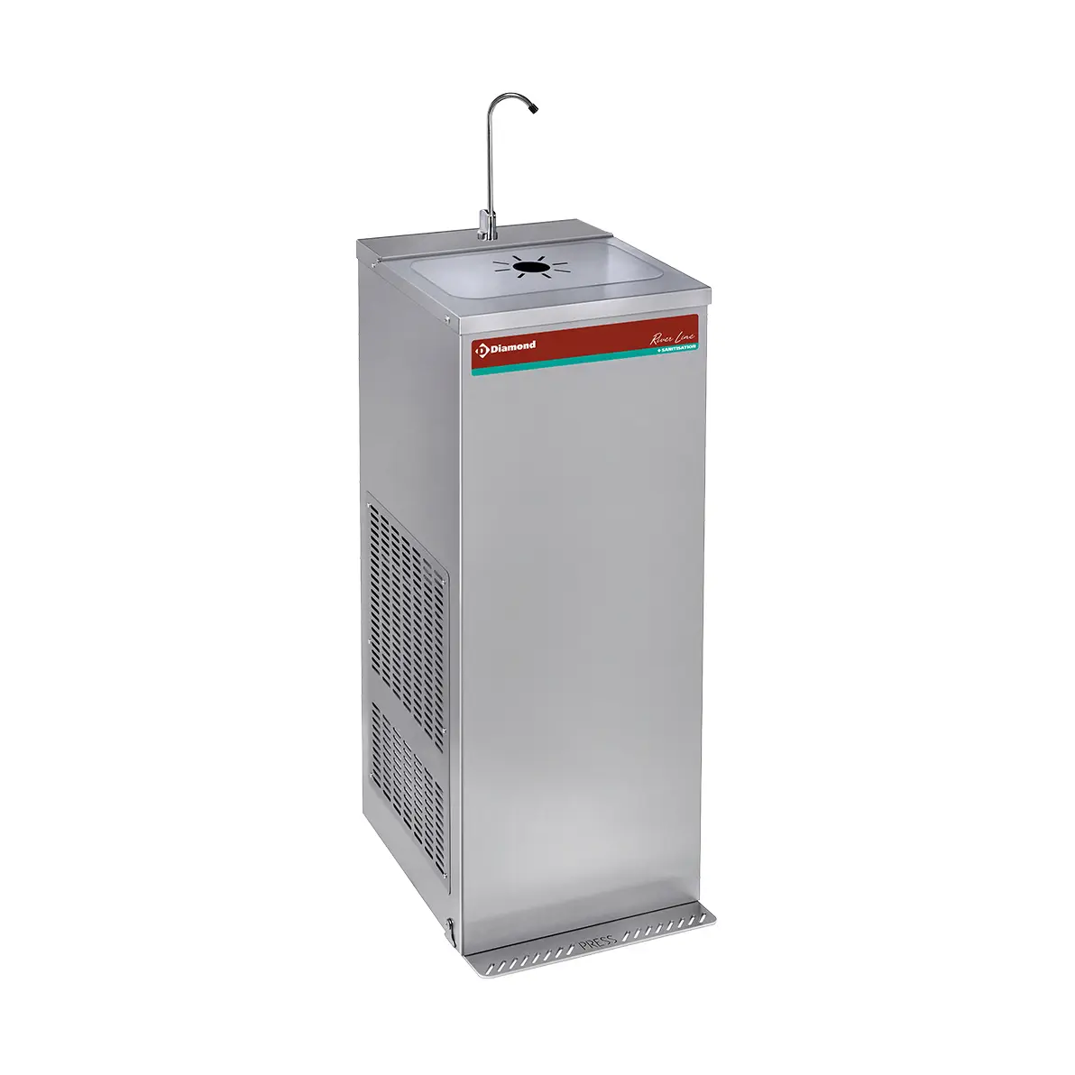 Fontaine réfrigérée à pédale, inox, 35 Litres/heure