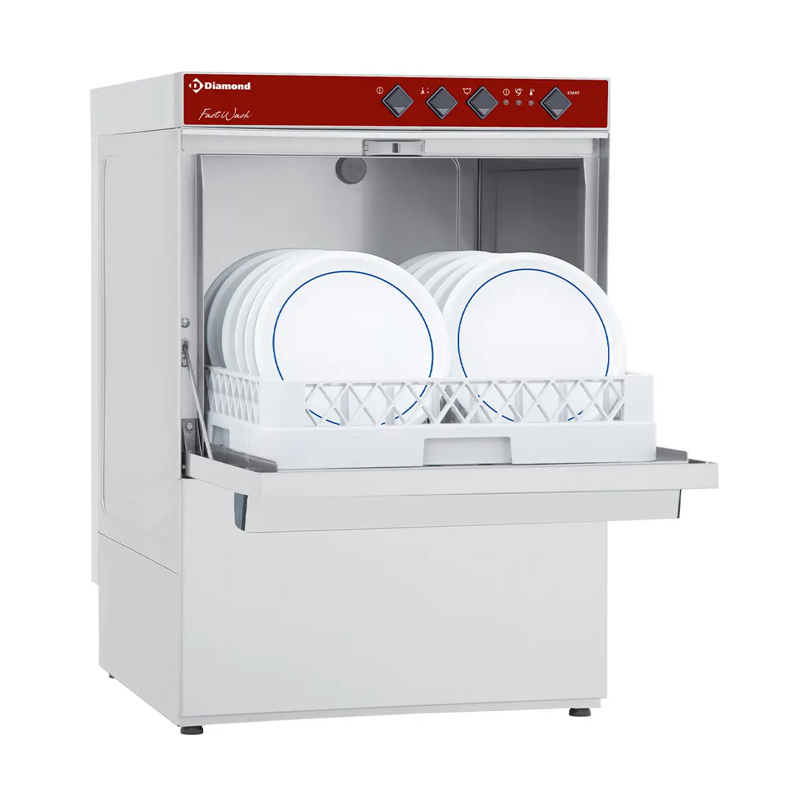 Lave-vaisselle panier 500x500mm (230/1N) + pompe vidange et doseur détergent liquide.