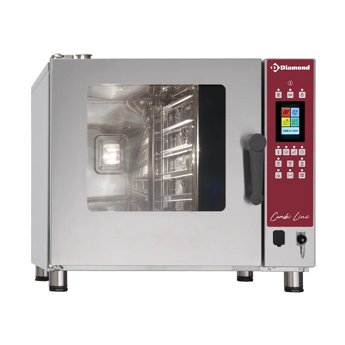 Four électrique TOUCH SCREEN vapeur - convection 5x GN 1/1 - AUTO-CLEANING