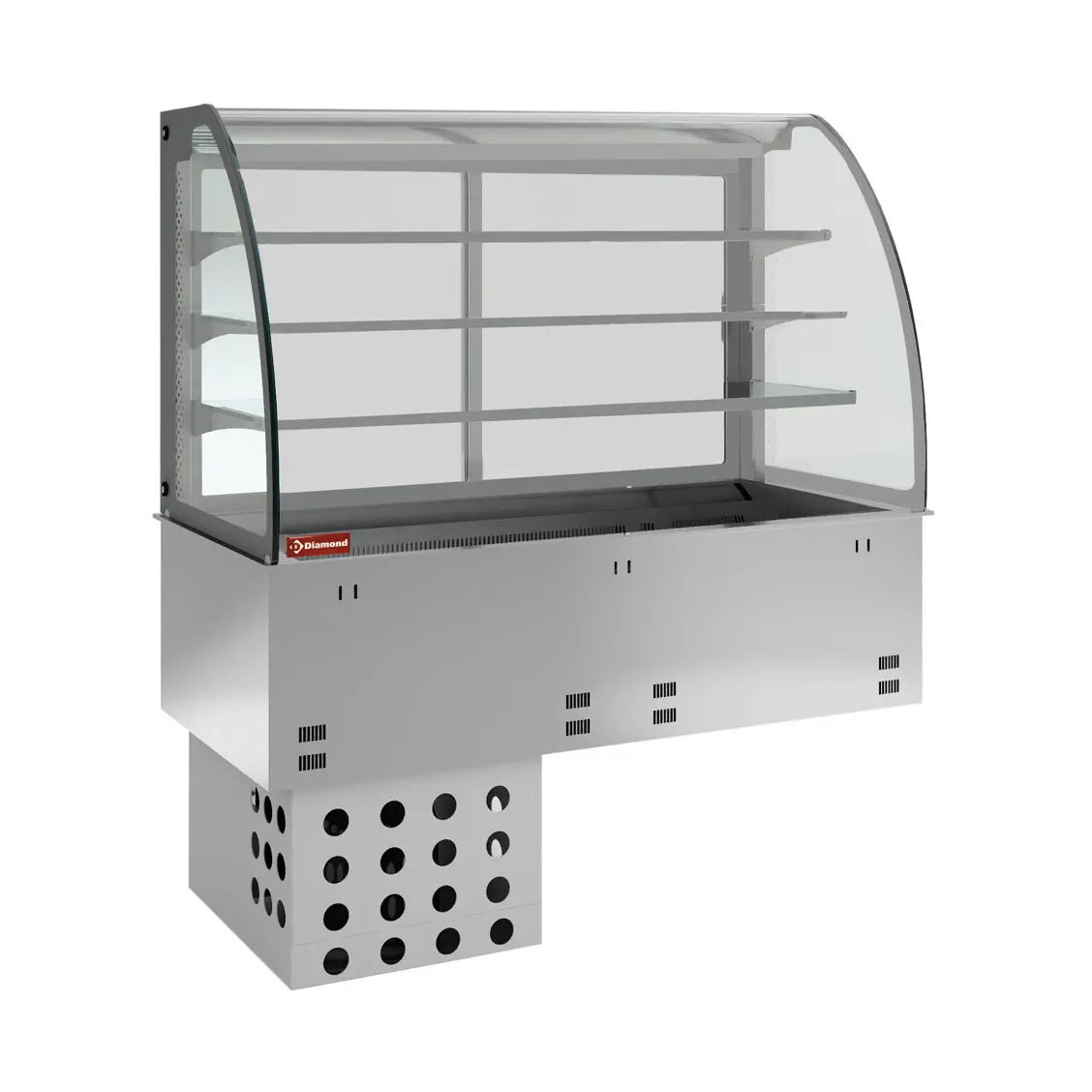 Elément cuve et vitrine sur 3 niveaux fermée, réfrigérées, ventilées, 5x GN 1/1