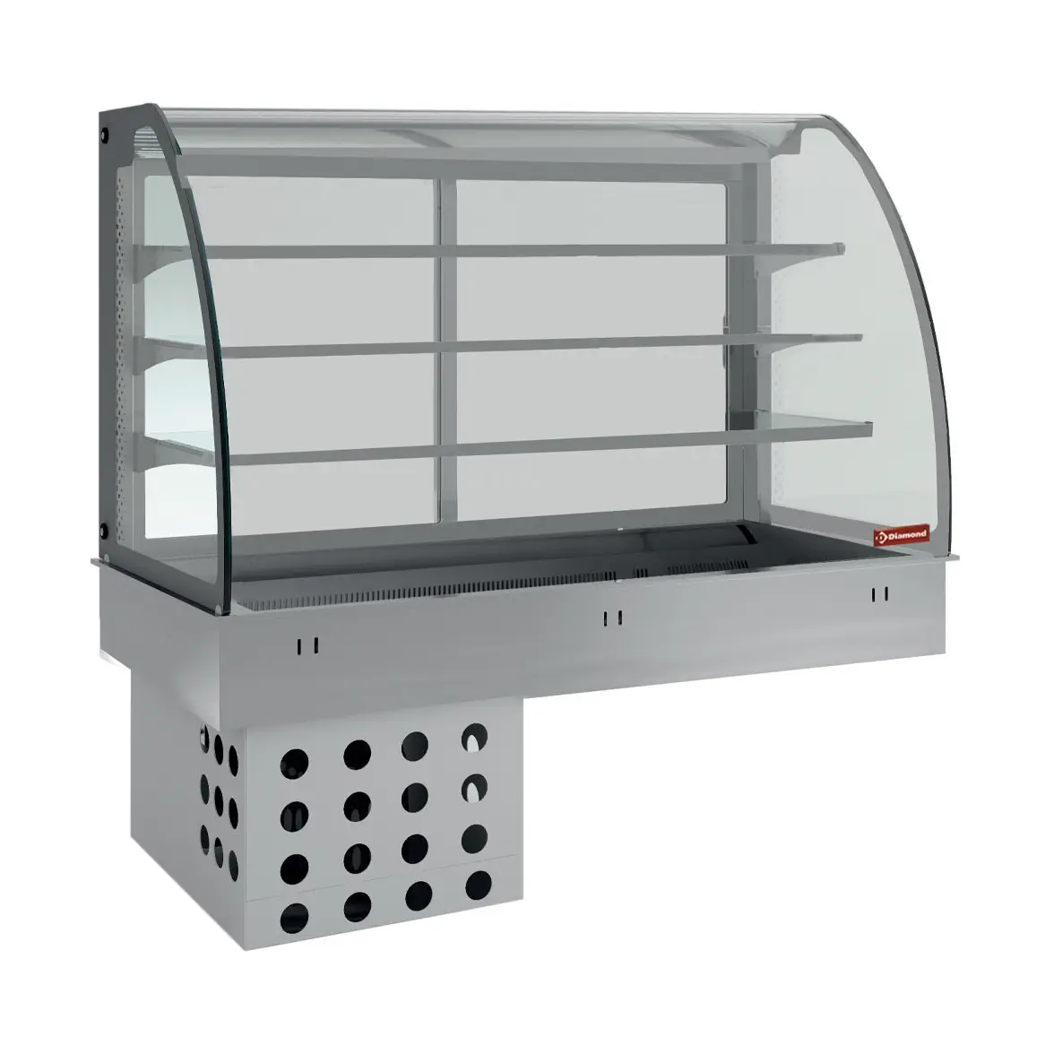 Elément top et vitrine sur 3 niveaux fermée, réfrigérés, ventilés, 2x GN 1/1