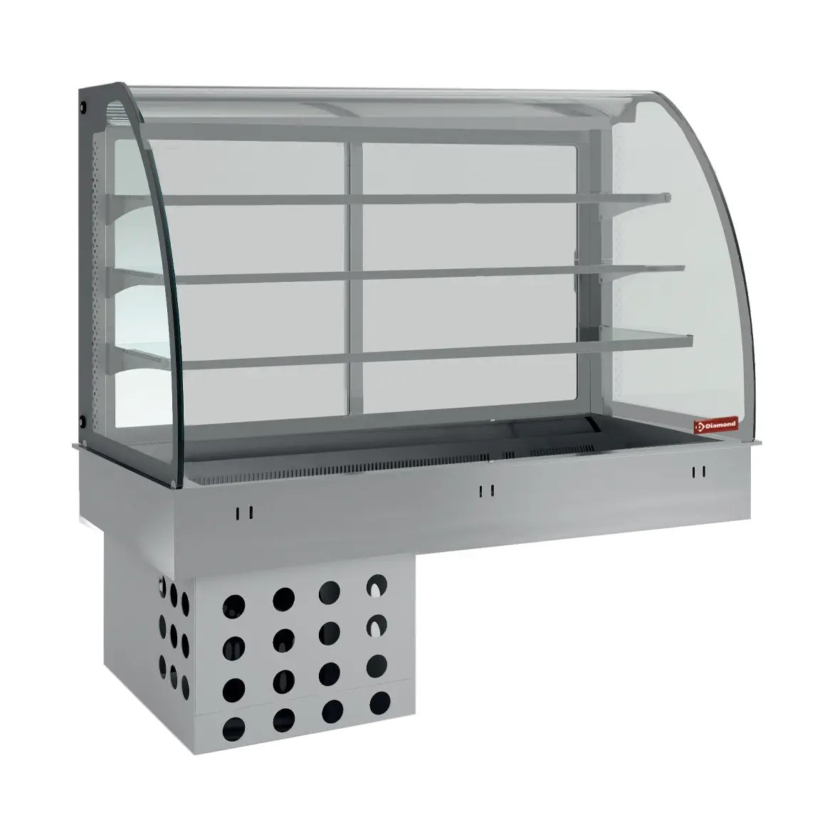 Elément top et vitrine sur 3 niveaux fermée, réfrigérés, ventilés, 5x GN 1/1