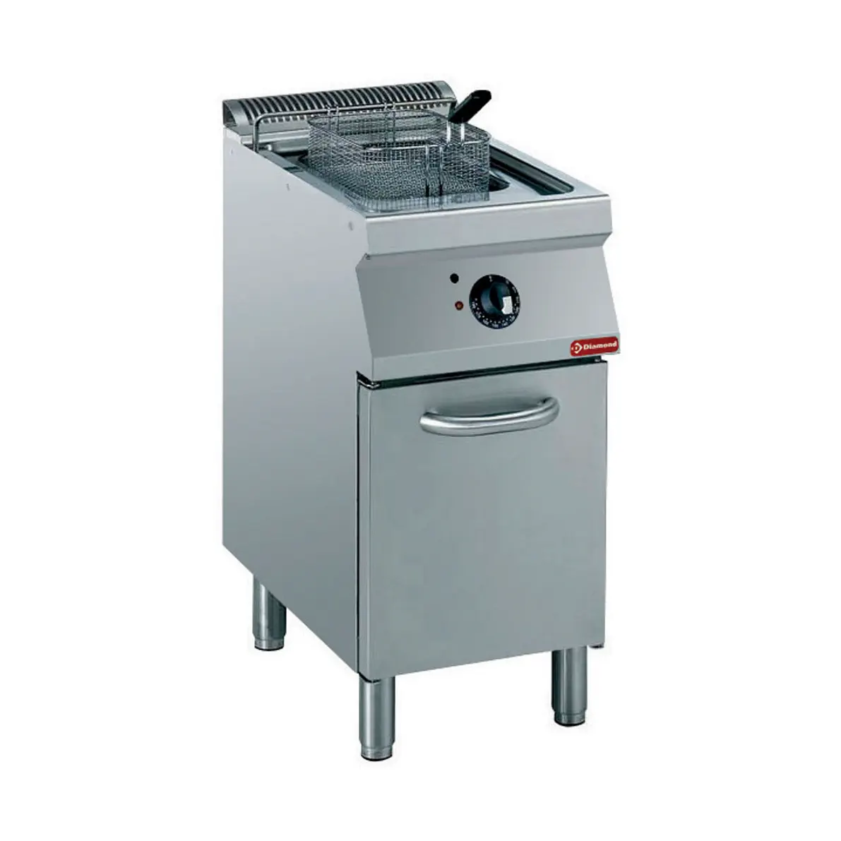 Friteuse électrique cuve en "Y" 15 litres, élements extérieurs sur armoire