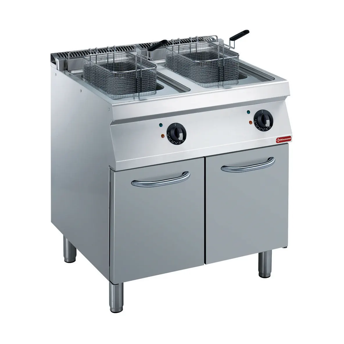 Friteuse électrique 2x 14 litres, sur armoire