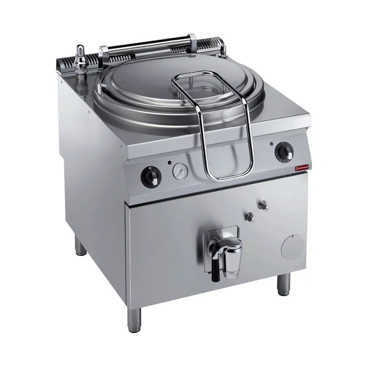 Marmite électrique 100 litres, chauffage indirect, sur meuble