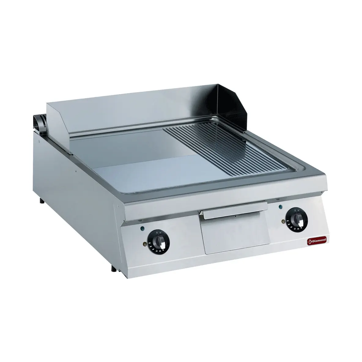 Plaque de cuisson électrique, 2/3 lisse et 1/3 rainurée -TOP-