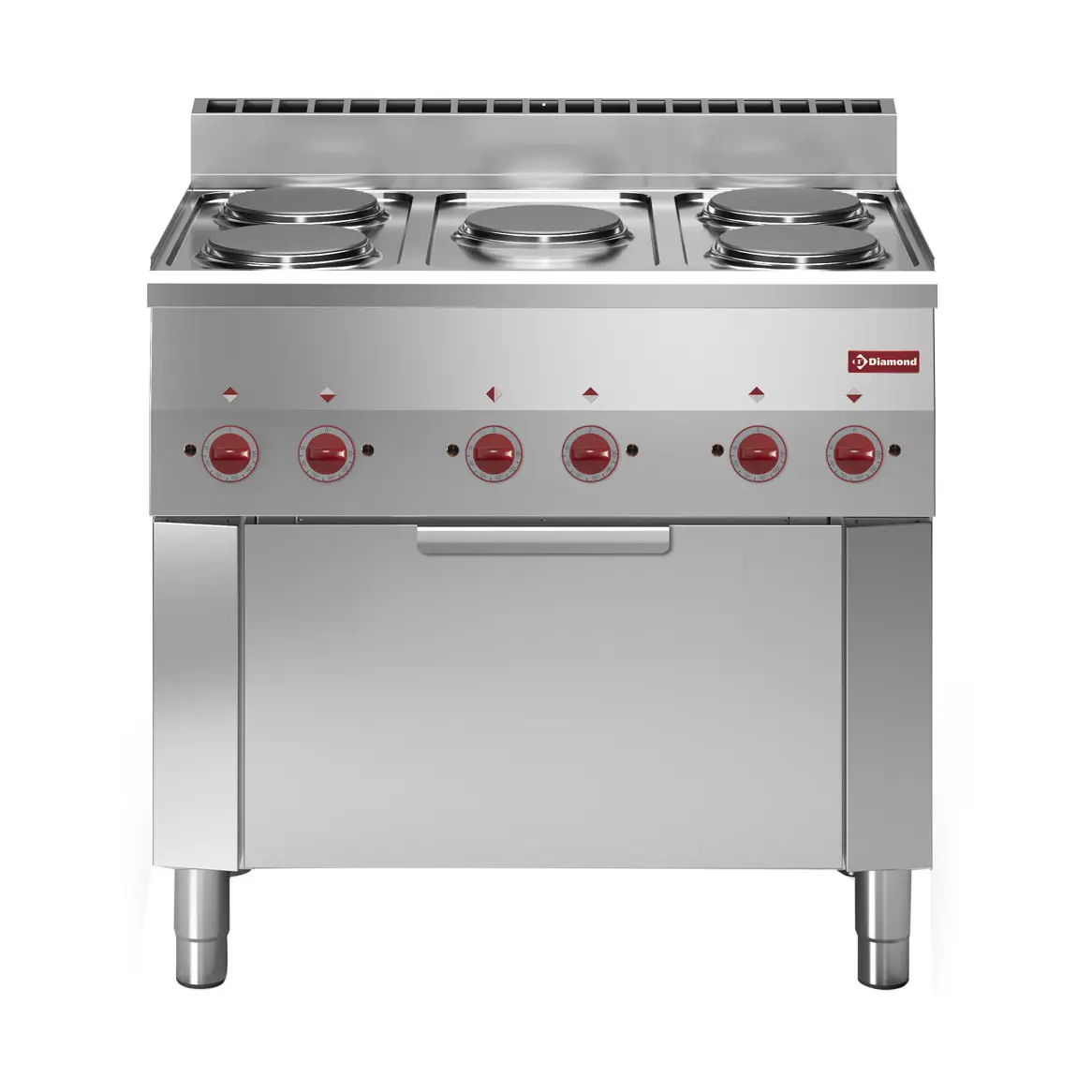 Fourneau 5 plaques et four convection électrique GN 1/1