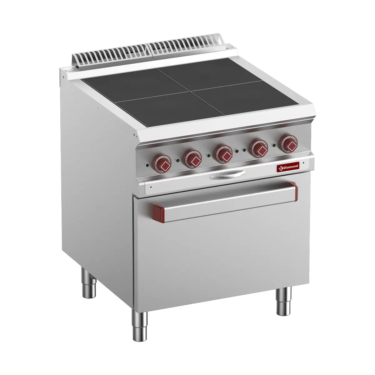 Fourneaux électriques 4 plaques affleurantes, sur four GN 2/1