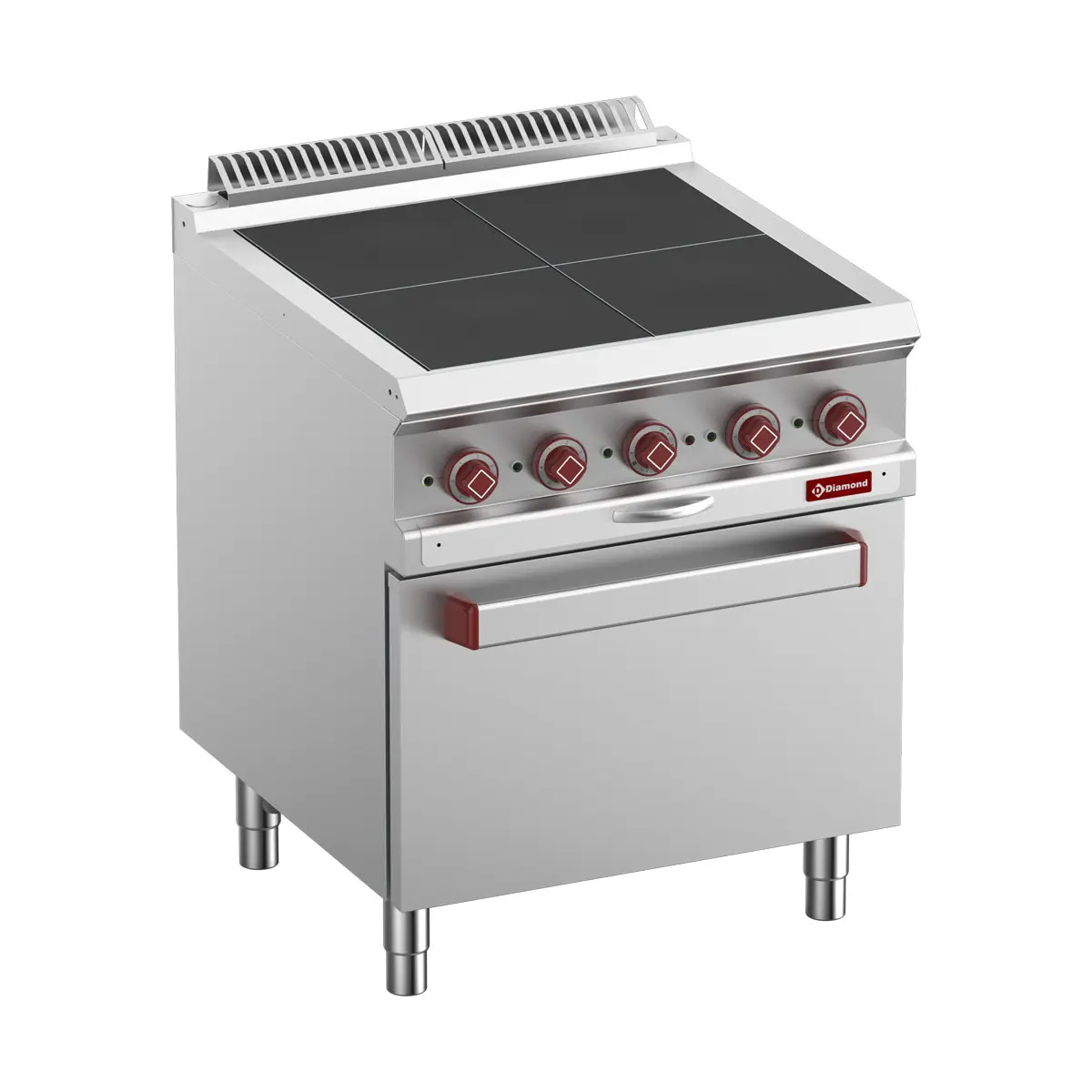 Fourneaux électriques 4 plaques affleurantes, sur four convection GN 1/1