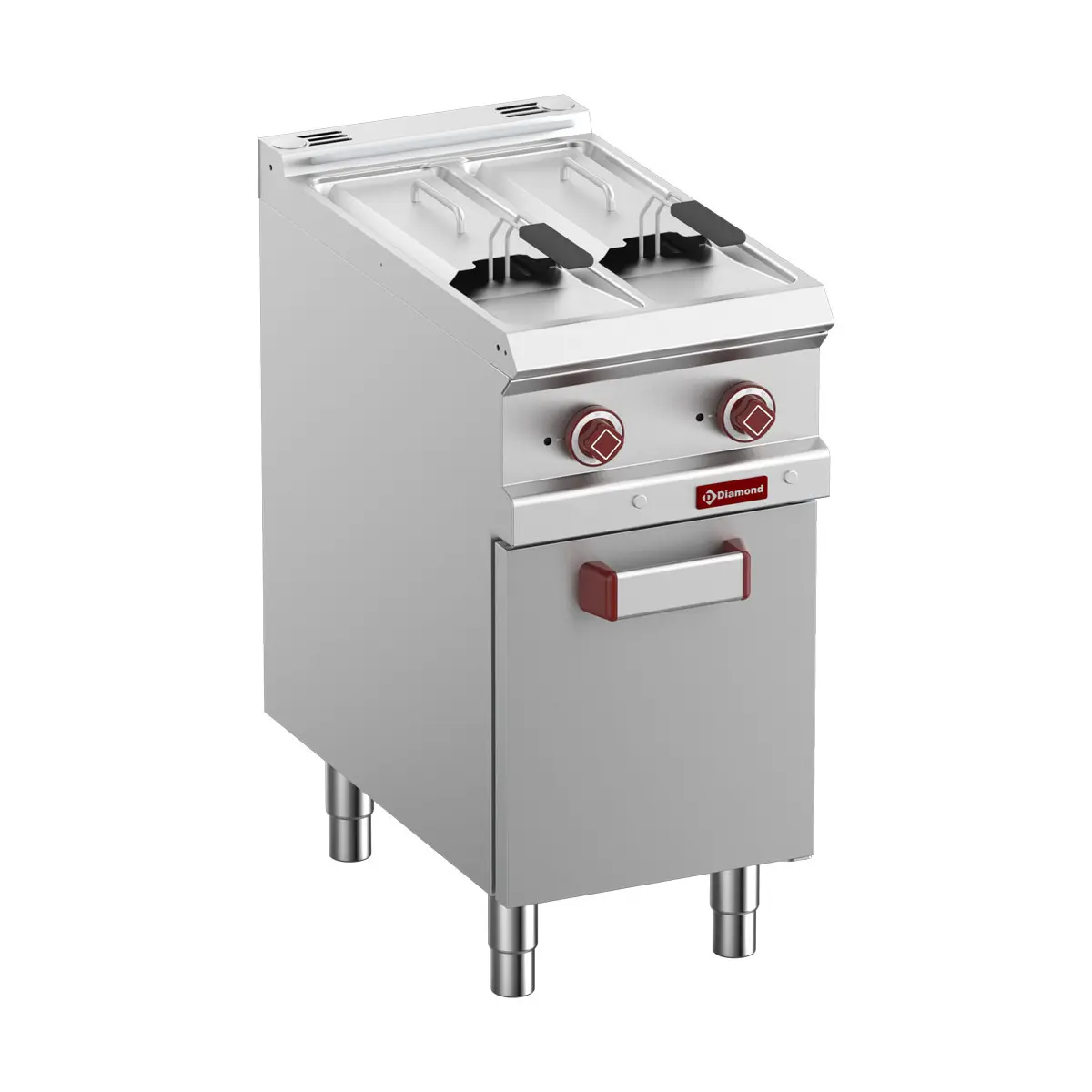 Friteuse électrique 2 cuves de 7 litres sur armoire