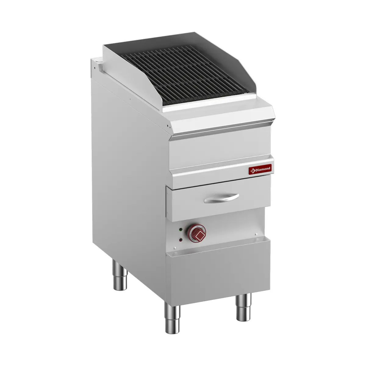 Grill Vapeur électrique, grille en fonte "double face", module 1/2,