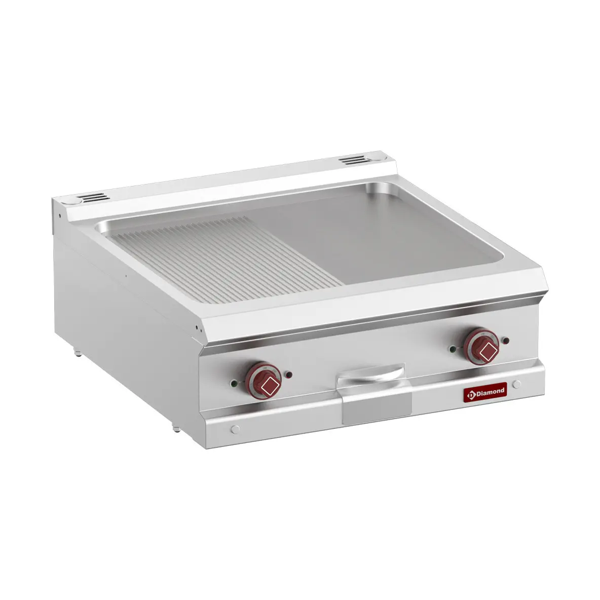 Plaque de cuisson électrique, 1/2 lisse 1/2 rainurée, module 1/1  -Top-