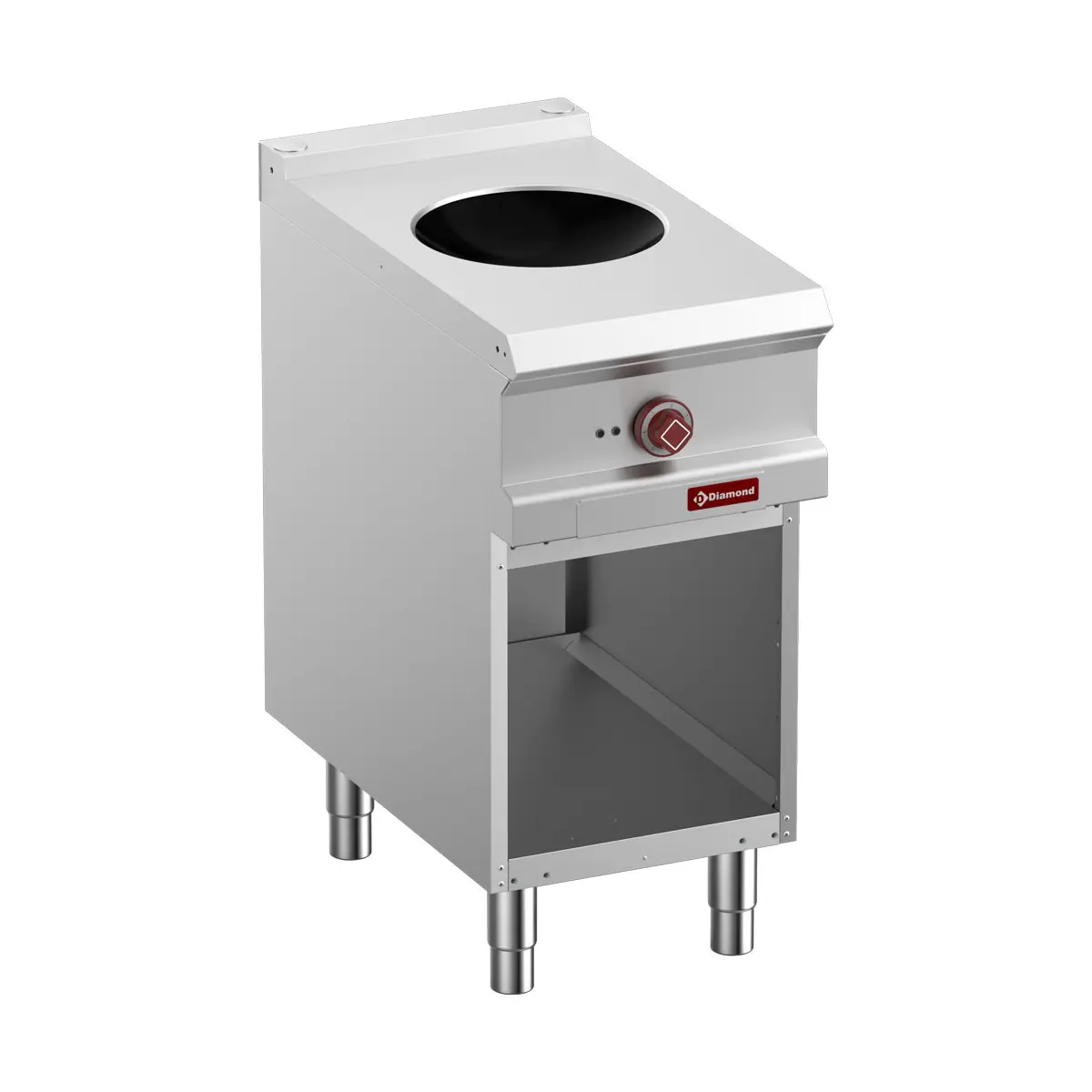 Wok induction, sur armoire ouverte