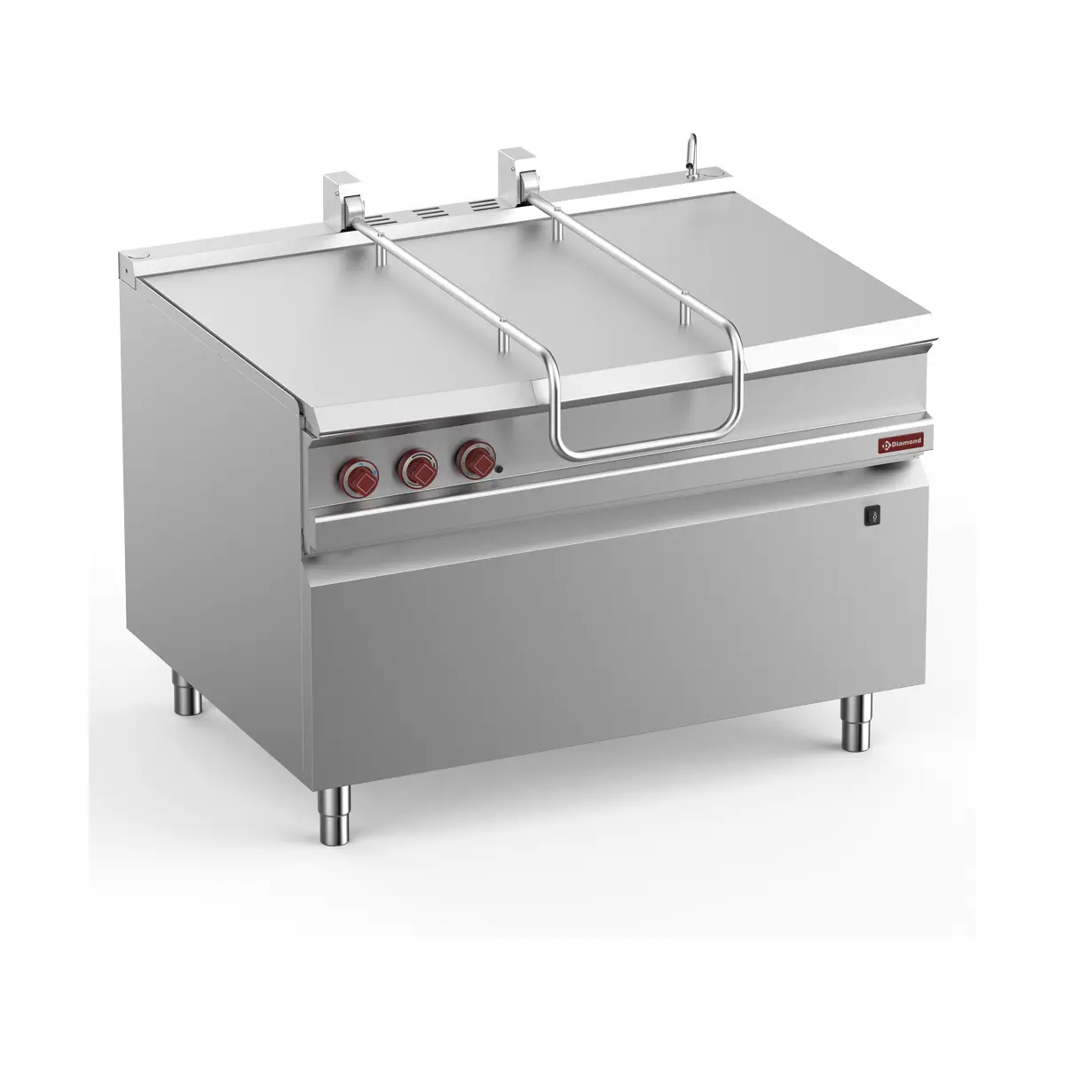 Sauteuse basculante électrique, cuve inox 120 lit. sur meuble