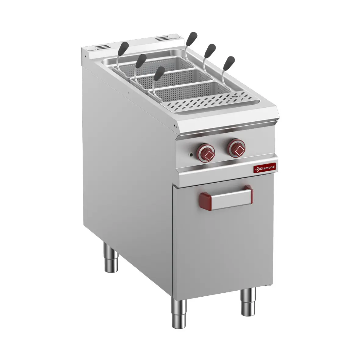 Cuiseur à pâtes électrique, Cuve 40 lit. sur meuble fermé (s/paniers)