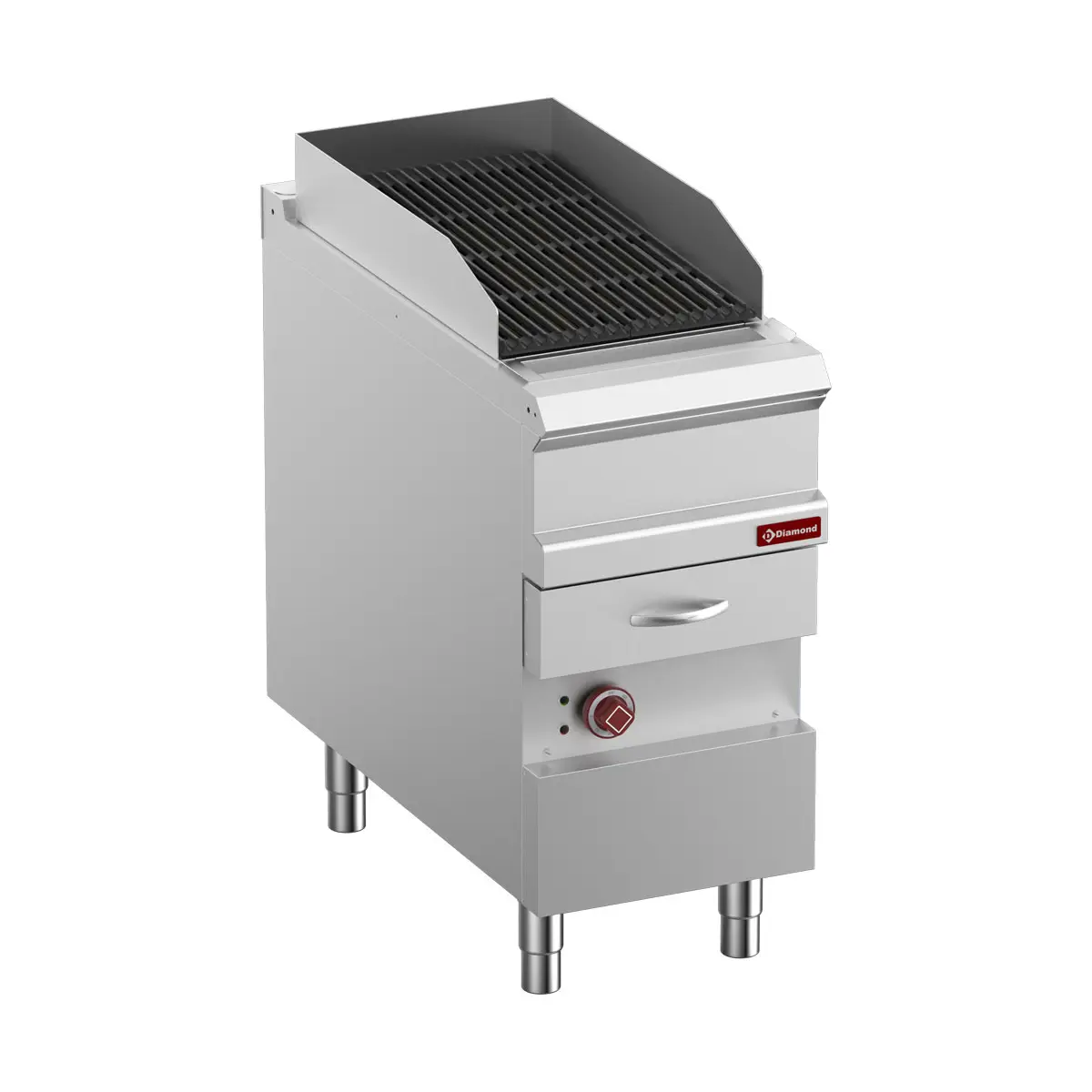 Grill Vapeur électrique, grille en fonte "double face", module 1/2