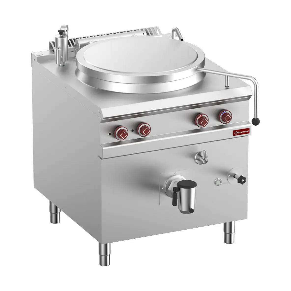 Marmite électrique, cuve 150 lit. chauffage indirect, sur meuble