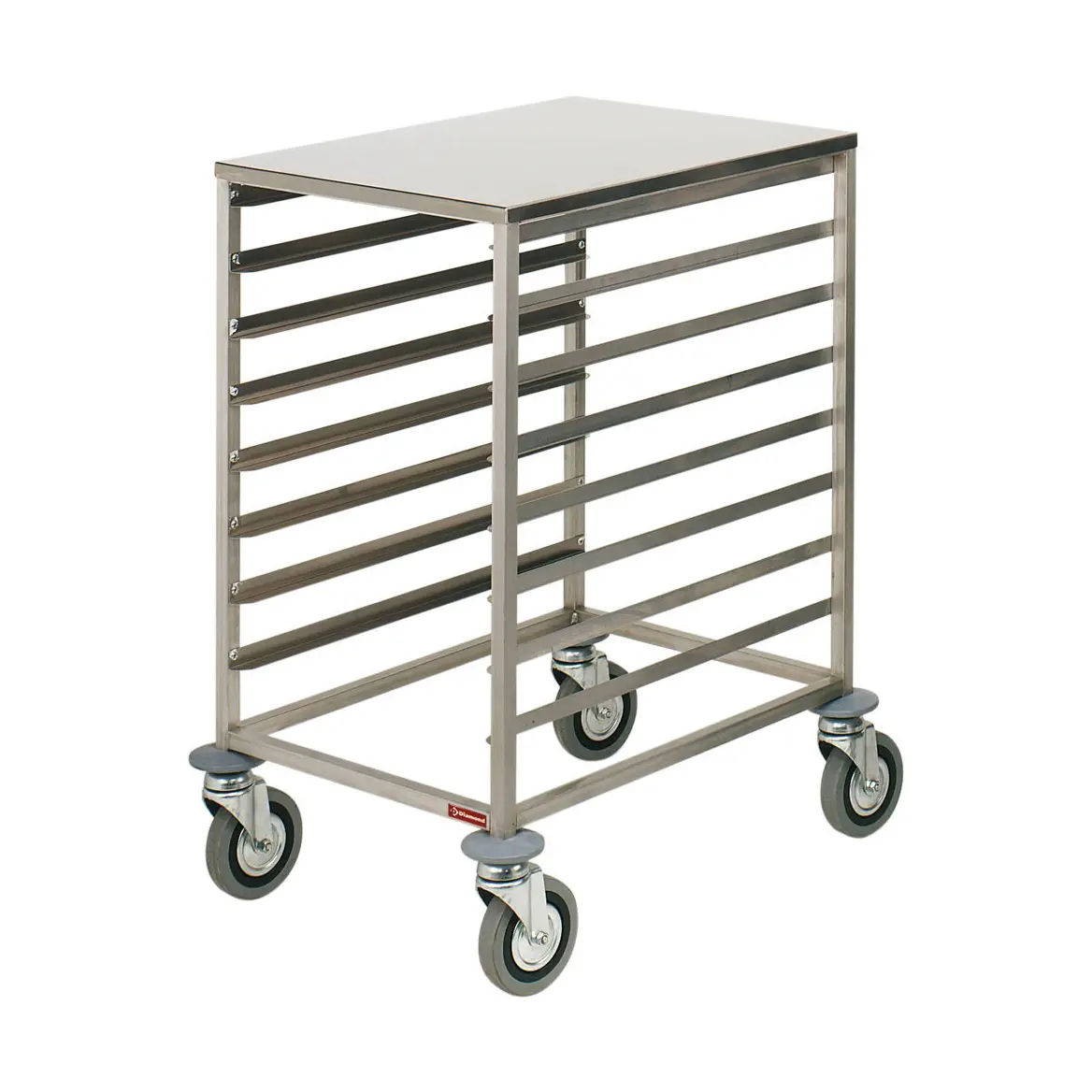 Échelle à platines inox, 8x 600x400 mm, espace 75 mm, tablette supérieure inox