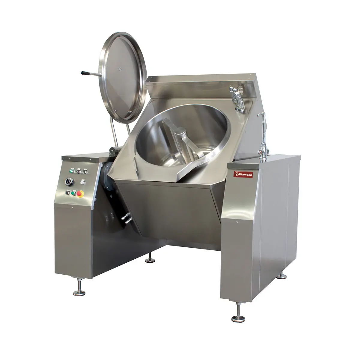 Marmite basculante électrique avec mélangeur 200 L., chauffage indirect