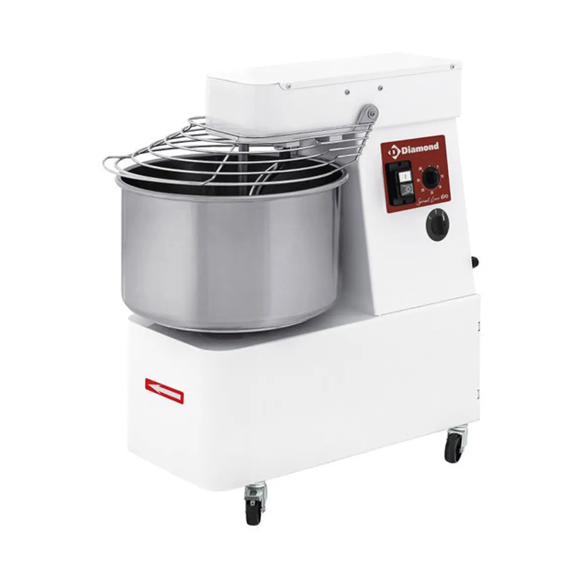 Pétrin à spirale 33 litres, 2 vitesses, timer, sur roues