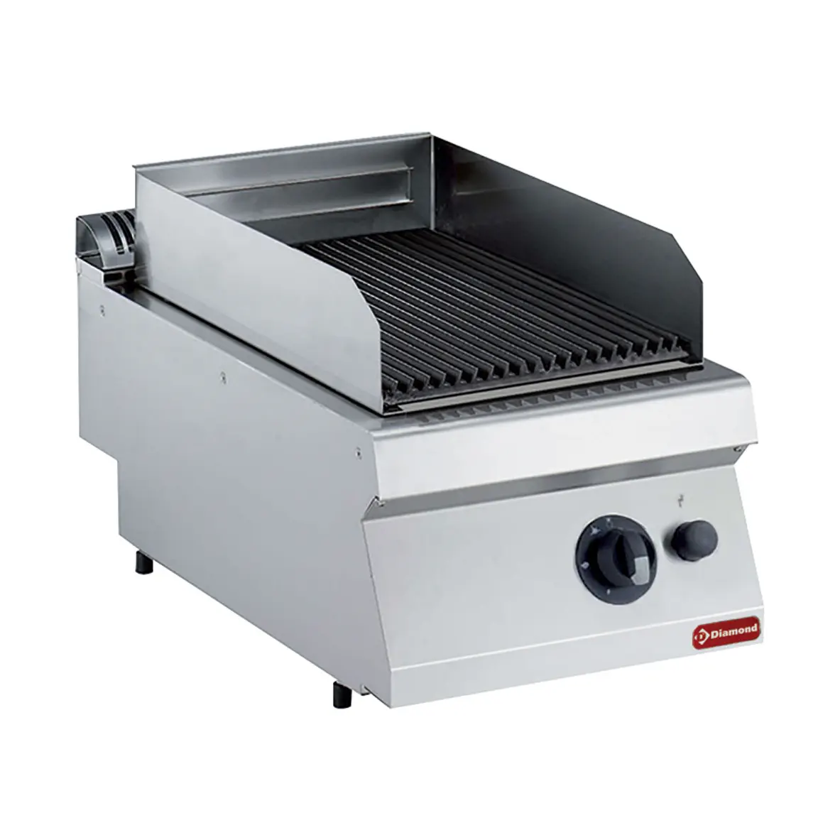 Grill pierre de lave gaz, grille en fonte 1/2 mod -TOP-