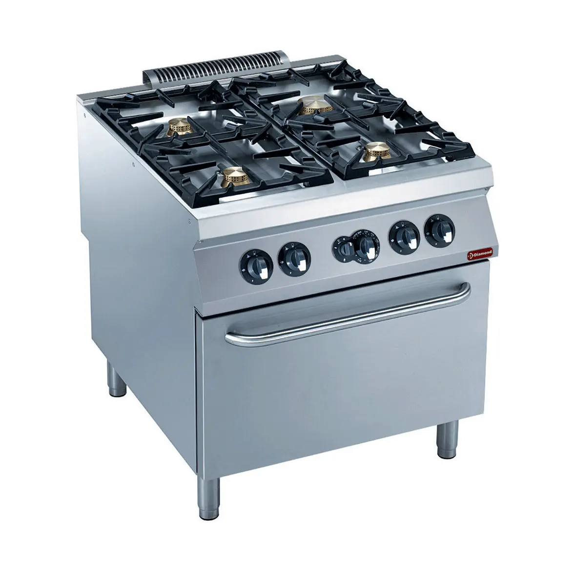 Fourneau gaz 4 feux vifs, four gaz GN 2/1