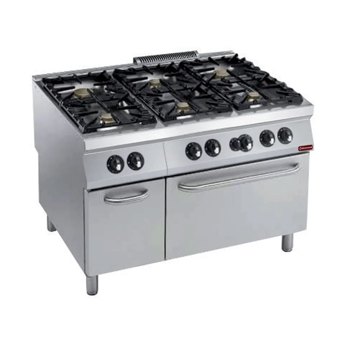 Fourneau 6 feux gaz (Power) +  four gaz GN 2/1, armoire neutre