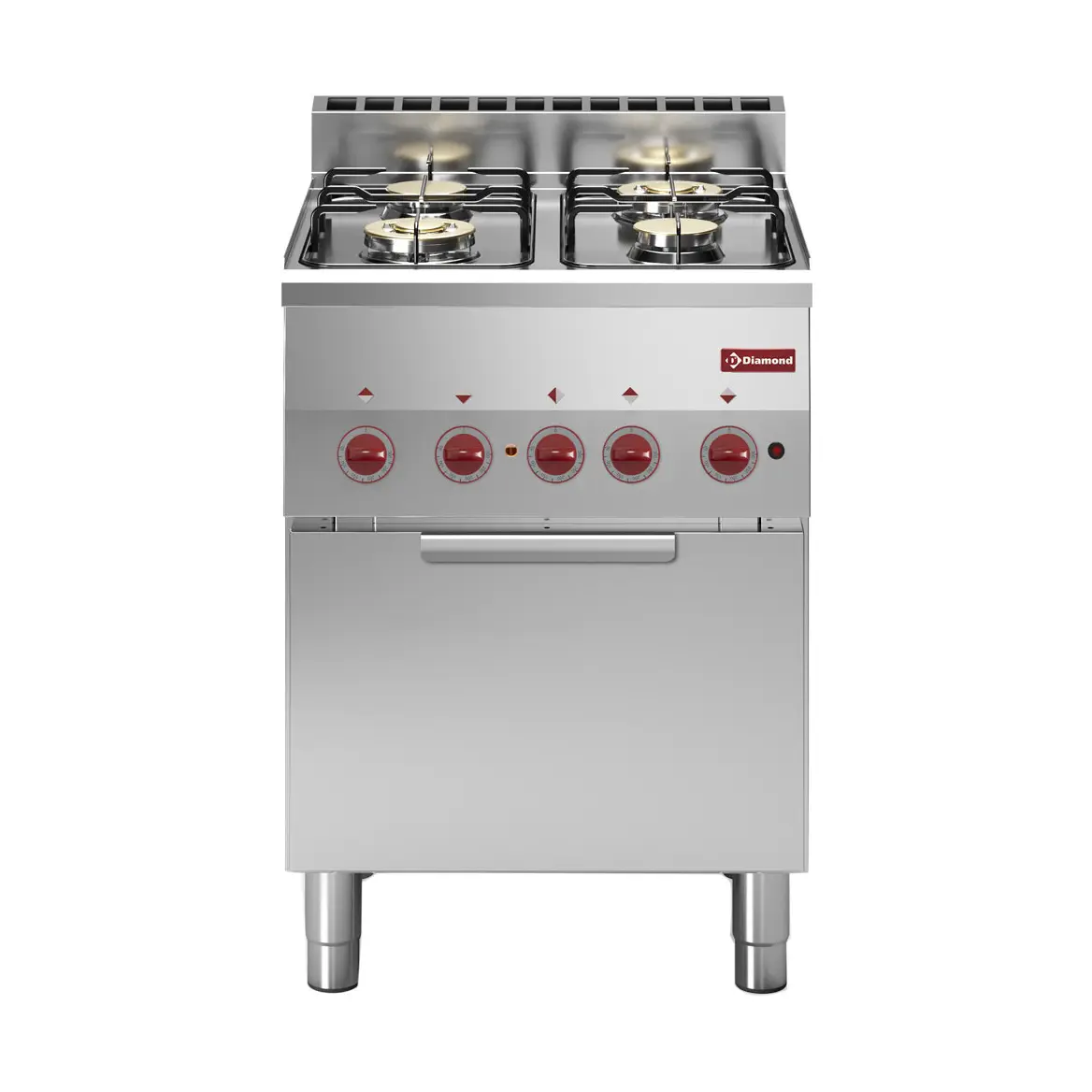 Fourneau 4 feux gaz et four convection électrique GN 2/3