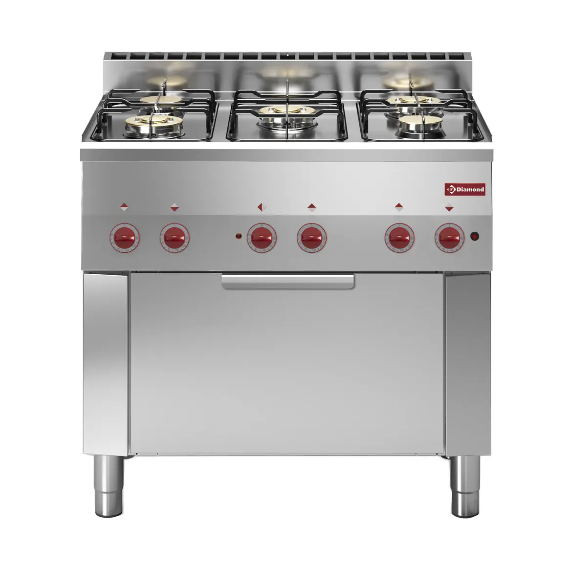 Fourneau 5 feux gaz et four convection électrique GN 1/1