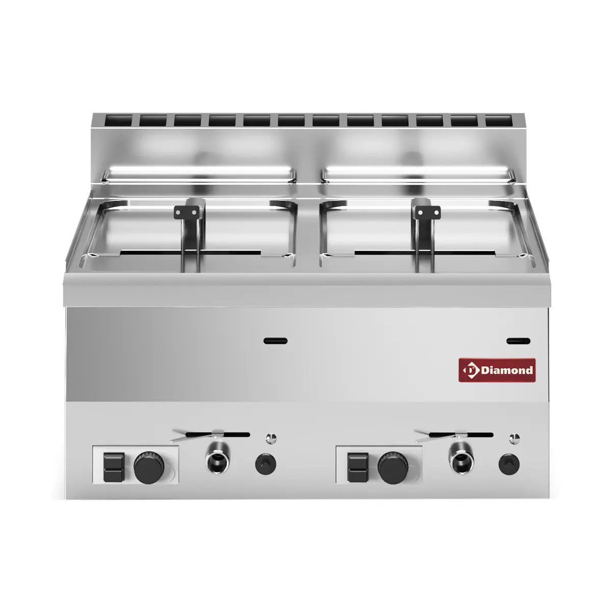 Friteuse gaz, 2 cuves 8 litres -Top-