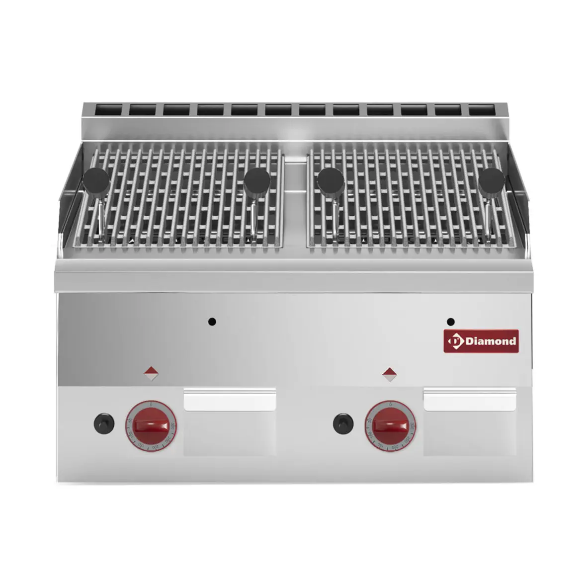 Grill pierres de lave gaz avec grille de cuisson en fonte -Top-